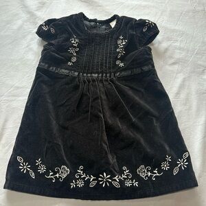 Old Navy - Lined Velvet dress with embroidered flowers. Size 12-18 months